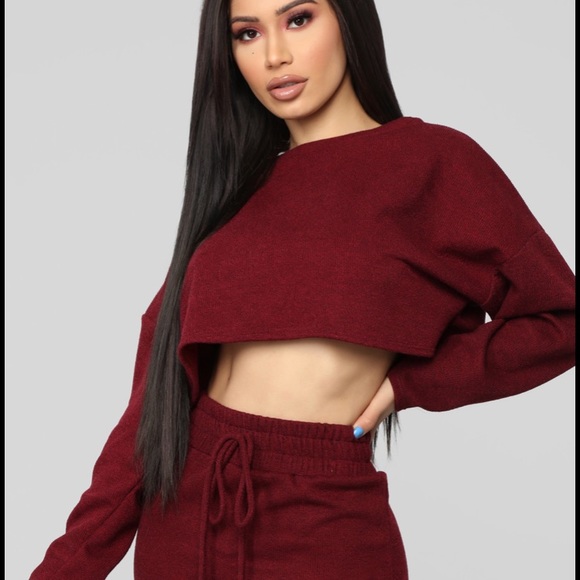 A Beautiful Night Skirt Set - Burgundy - Picture 2 of 8